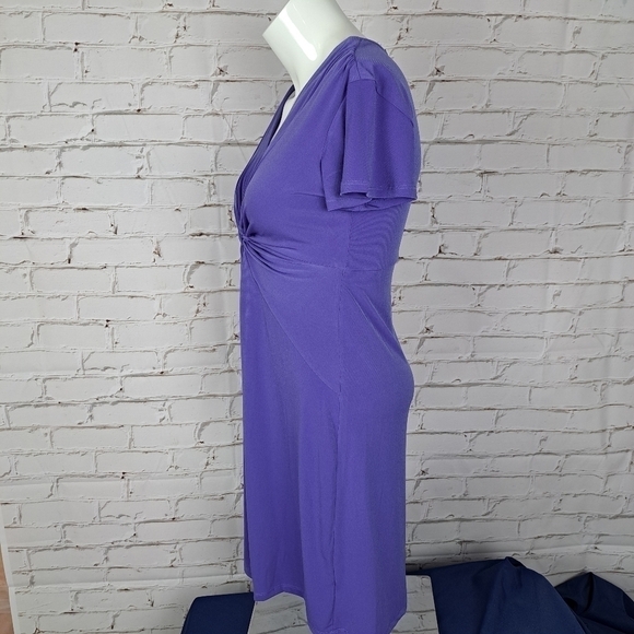 Daisy Fuentes Purple Twist Knot Top Short Sleeve - Picture 3 of 10